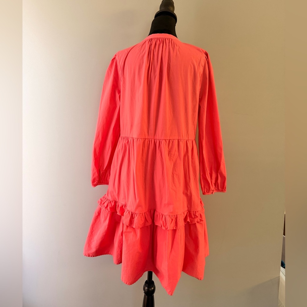 J. Crew Cotton Poplin Tiered Ruffle Mini Dress - Medium - Picture 3 of 4